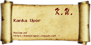 Kanka Upor névjegykártya